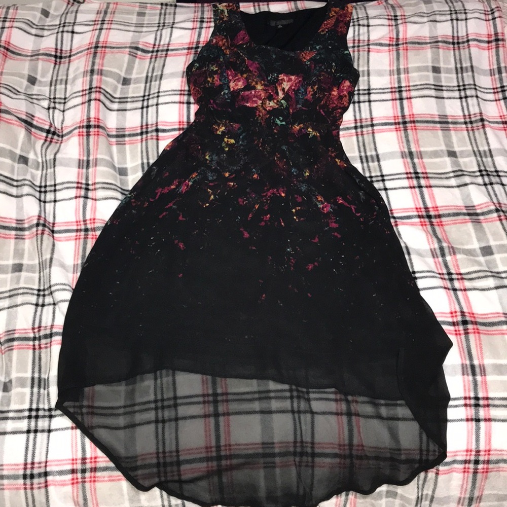Multicolored, high low dress